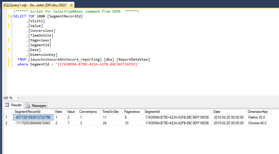 Aggregated example data